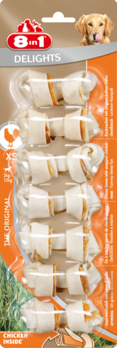 Delights Chicken XS. Косточки для собак с куриным мясом XS (7см), 7 шт. 8in1 (8в1)